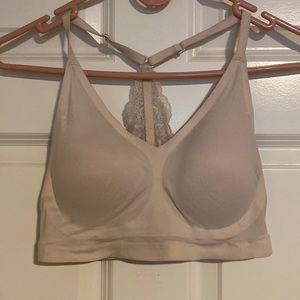 Cream bralette.
